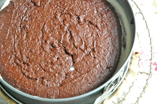 Leave the cake in the pan until the cream is thickened