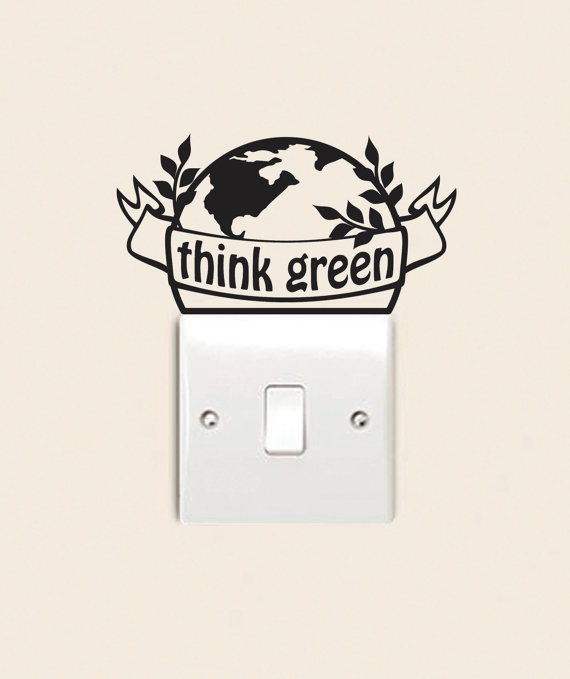 "Think green" wall sticker