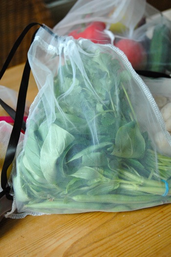 Herbs in reusable bag