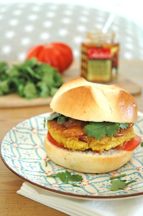Curry Couscous Chickpea Burger